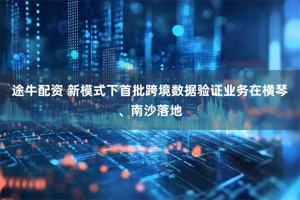途牛配资 新模式下首批跨境数据验证业务在横琴、南沙落地