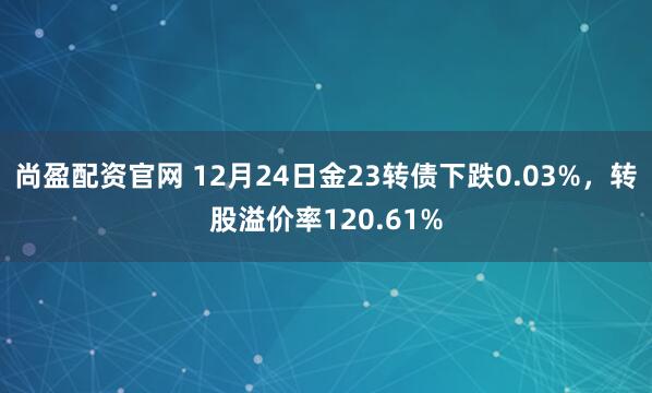 尚盈配资官网 12月24日金23转债下跌0.03%，转股溢价率120.61%